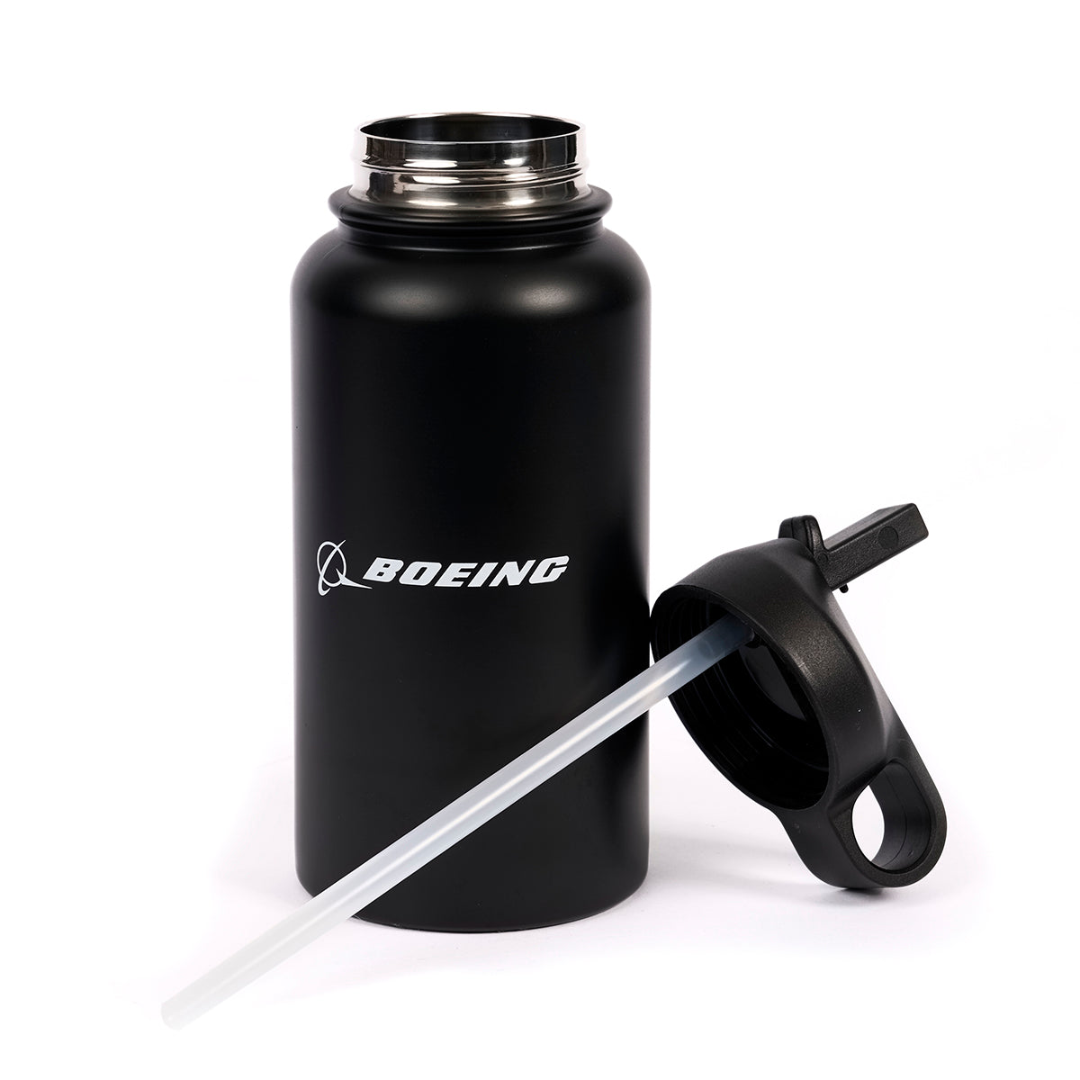 Black Boeing Logo Water Bottle