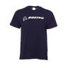 Product image of the t-shirt in a navy color with white Boeing logo across the chest.