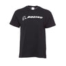 Product image of the t-shirt in a black color with white Boeing logo across the chest.