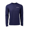 Long-sleeve t-shirt in maltese blue color with white Boeing logo on left chest.