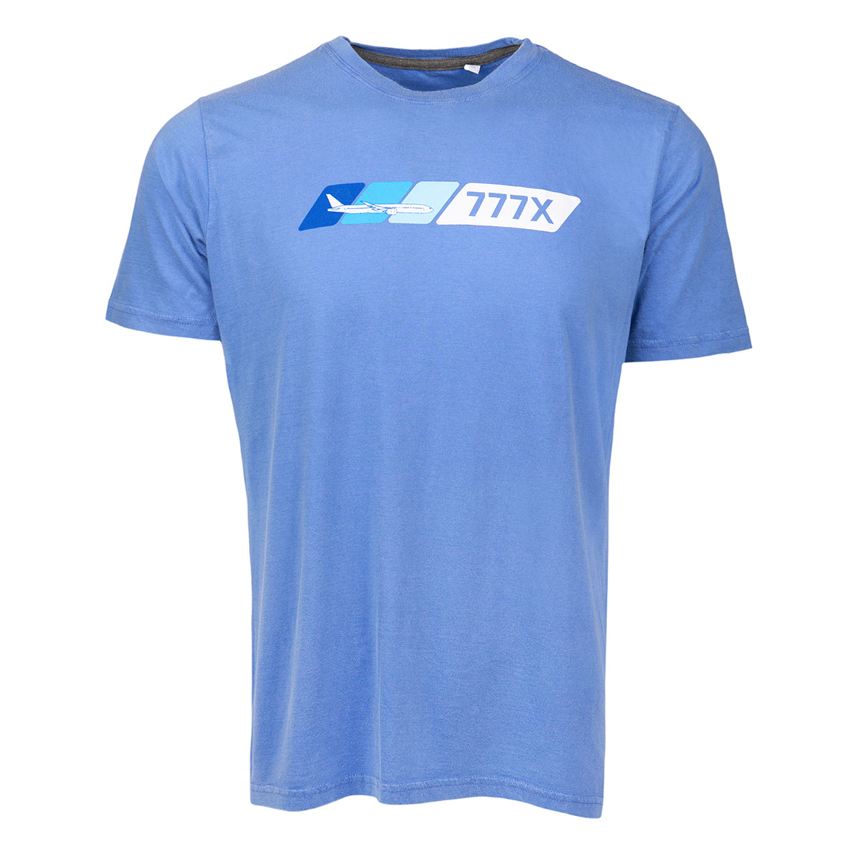 Full product image of the t-shirt with the 777X Velocity graphic across the chest.