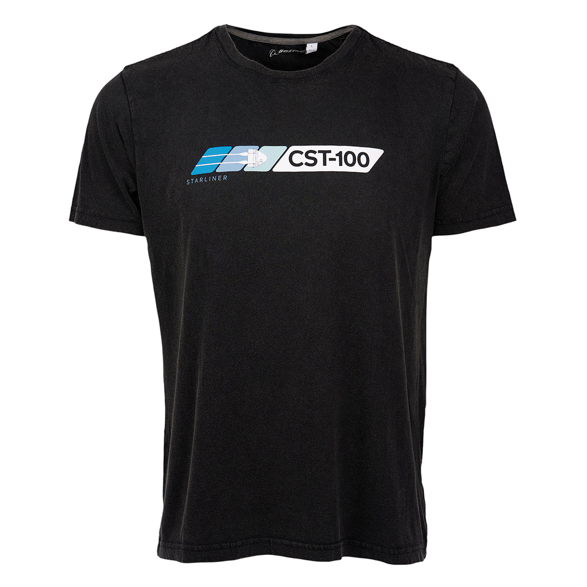 Full product image of the t-shirt with the CST-100 Velocity graphic across the chest.