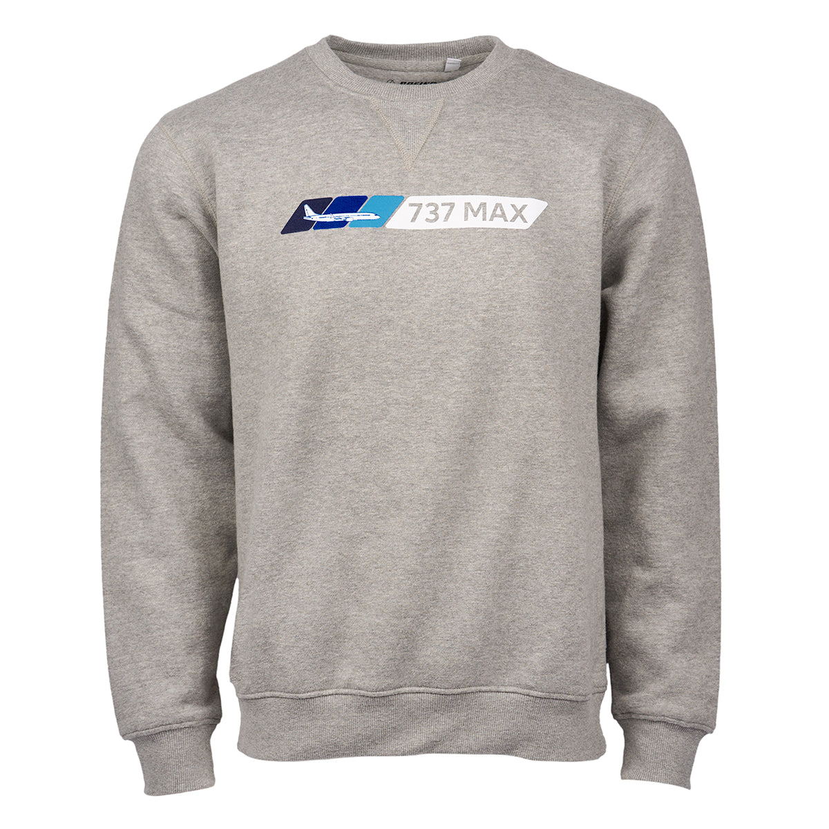 Full product image of the sweatshirt with the 737 MAX Velocity graphic across the chest.