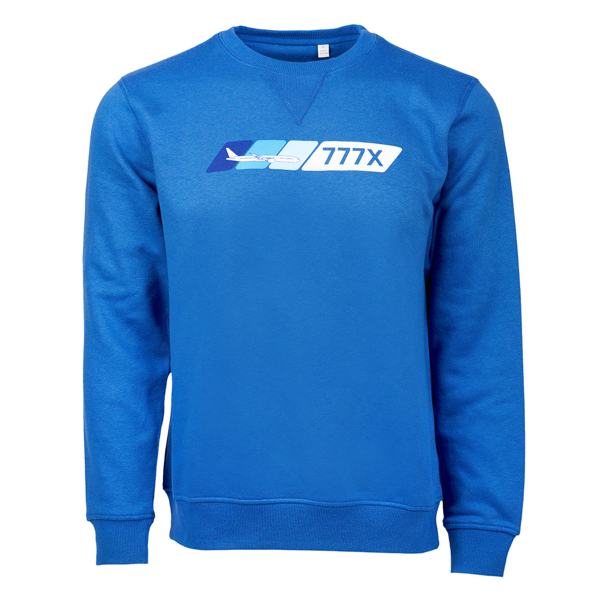 Full product image of the sweatshirt with the 777X Velocity graphic across the chest.