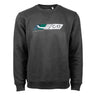 Full product image of the sweatshirt in dark charcoal color with the C-17 Velocity graphic across the chest.