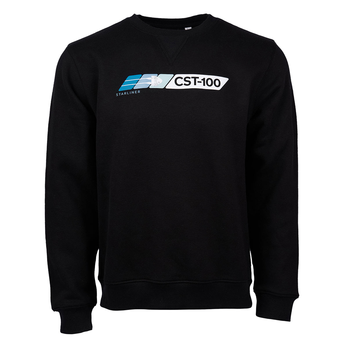 Full product image of the sweatshirt with the CST-100 Velocity graphic across the chest.