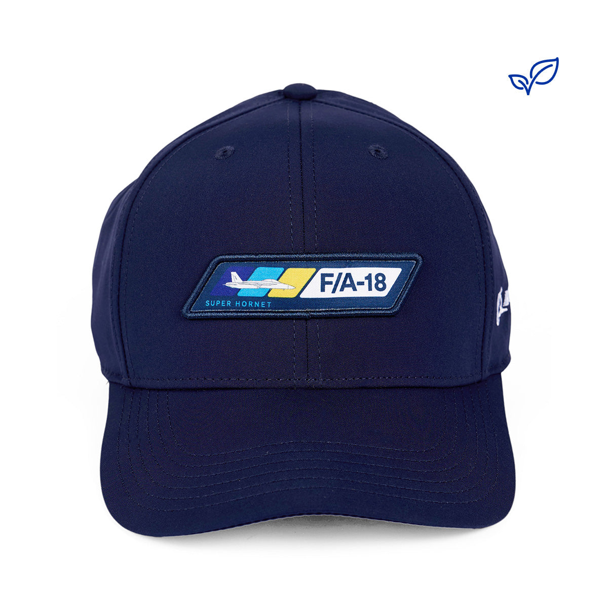 Product image of the hat in grey with the F/A-18 Velocity graphic patch on the center.