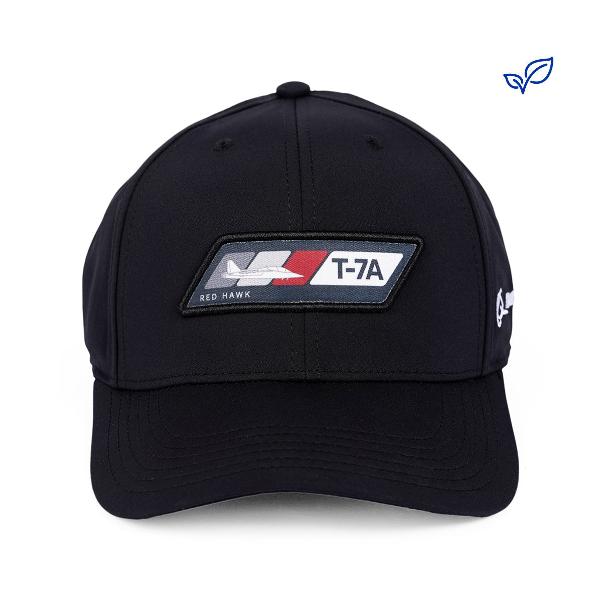 Product image of the hat in black with the T-7A Velocity graphic patch on the center. 