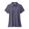 Product image of the polo in a navy color.  4 white buttons on placket