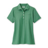 image of the polo  in field green color with Boeing logo on left chest. 4 button placket