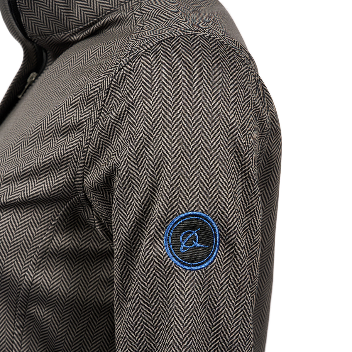 Close up of Logo on Boeing Symbol logo Women's Pro Full-Zip in Herringbone