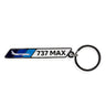 Product image of the 737 MAX Velocity graphic on a metal bar, attached to a keyring.