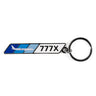 Product image of the 777X Velocity graphic on a metal bar, attached to a keyring.