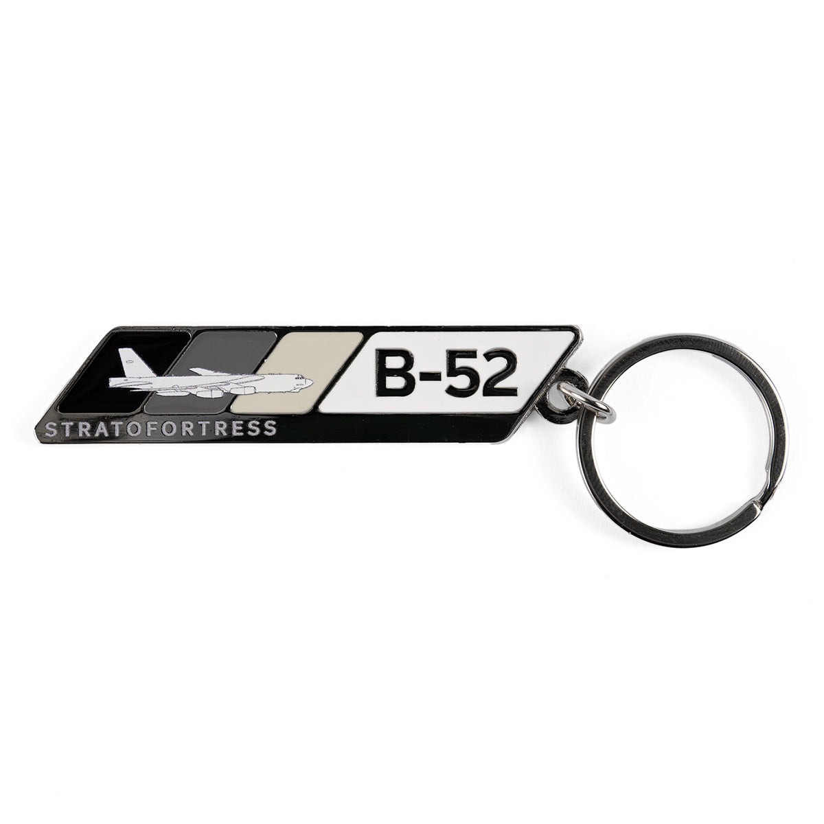 Product image of the B-52 Velocity graphic on a metal bar, attached to a keyring.