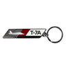 Product image of the T-7A Red Hawk Velocity graphic on a metal bar, attached to a keyring.