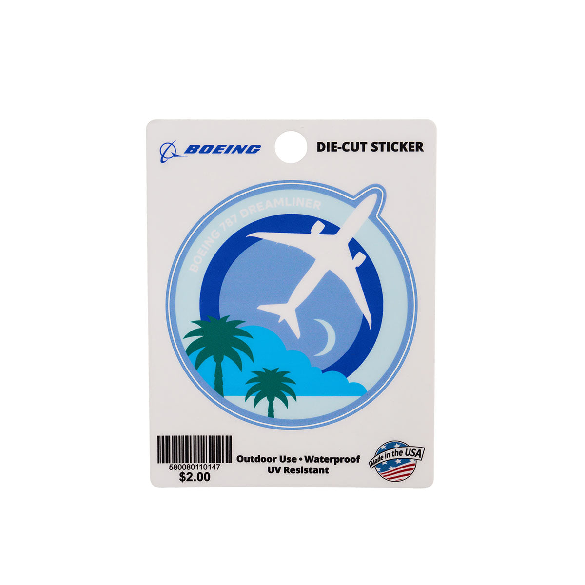 Skyward sticker, featuring the iconic Boeing Boeing 787 Dreamliner in a roundel design.