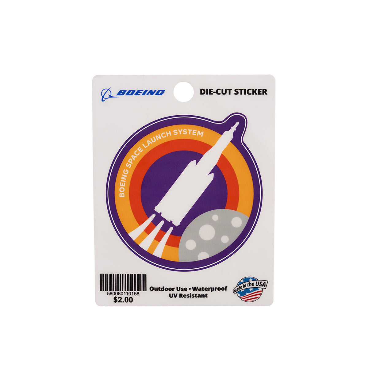  Skyward sticker, featuring the iconic Boeing Boeing Space Launch System in a roundel design. 