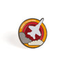 Skyward lapel pin, featuring the iconic Boeing T-7A Red Hawk in an enamel roundel design.