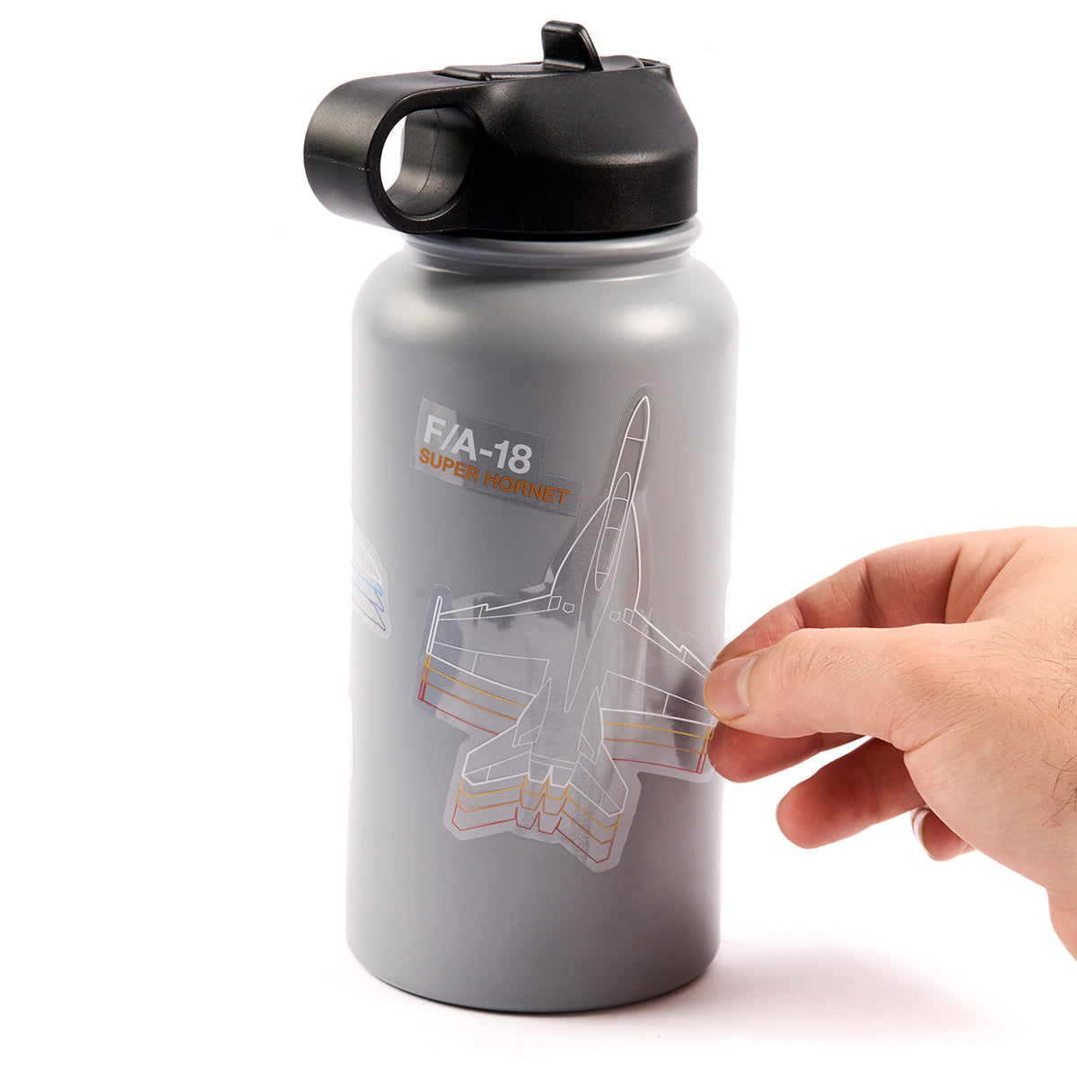 Fashion grey hydro flask with stickers