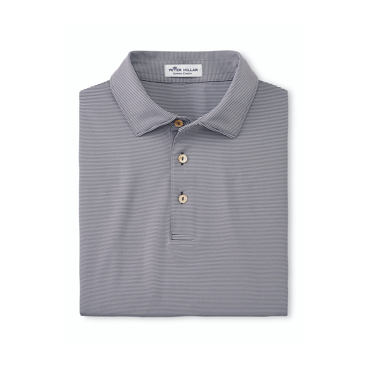 Peter Millar Boeing Jubilee Stripe Performance Polo Iron Folded