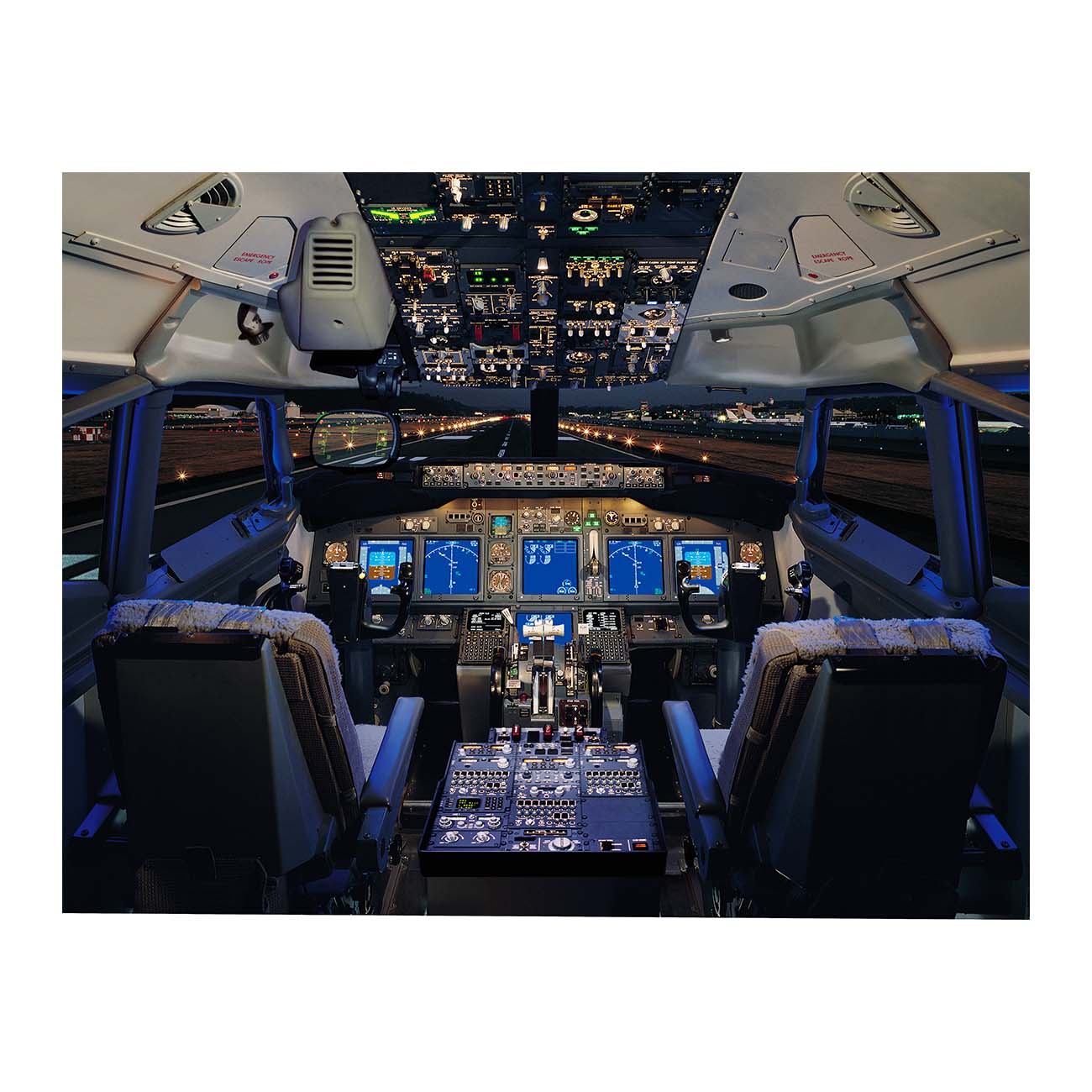 Boeing 737-800 Flight Deck Small Matted Print (2842934575226)
